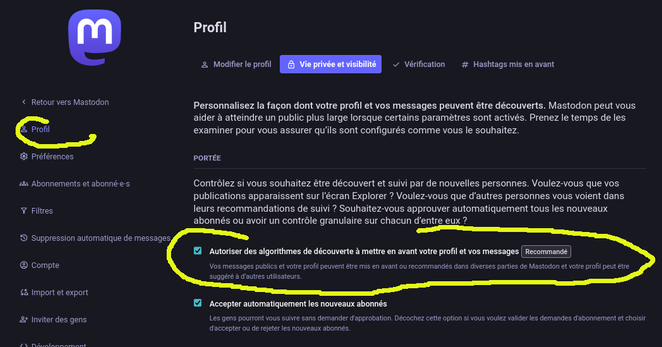 To be discoverable on this network, you need to activate this !
Sorry for the french caption :)