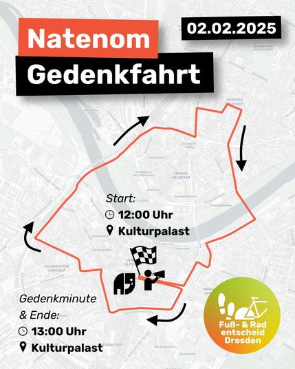 Natenom Gedenkfahrt, Start 12:00 am Kuturpalast