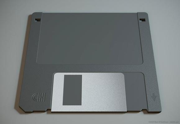 3d model of a 3.5 inch floppy disk drive