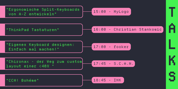 Der CCHCON Talks timetable