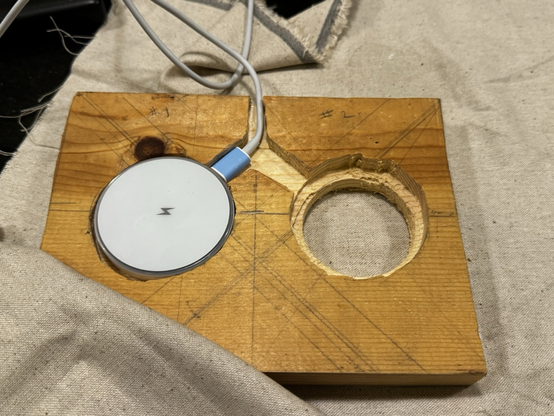 Board with one charging puck