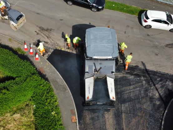 Road resurfacing in Swansea