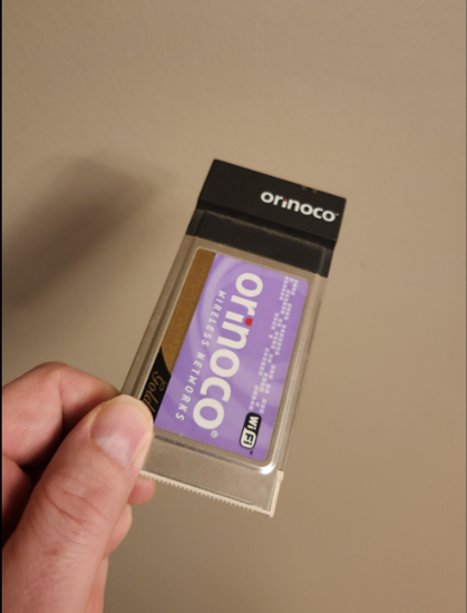 Old school PCMCIA Wifi card from Orinoco.