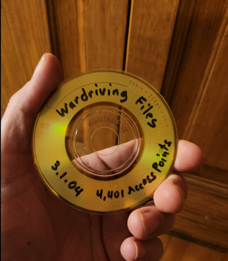 Mini CD with my wardriving files on it.