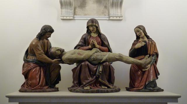John, Mary, Mary Magdalene, cradle Jesus' body