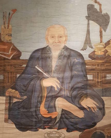 18th century painted portrait of Vietnamese scholar Nguyễn Quyền in Vietnam National Fine Arts Museum in Hanoi.