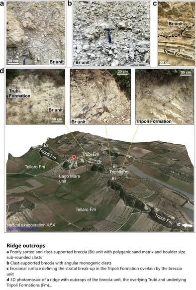 photo and 3D image/map - ridge outcrops