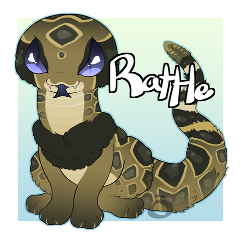 a digital drawing of a rattlesnake-cat hybrid creature