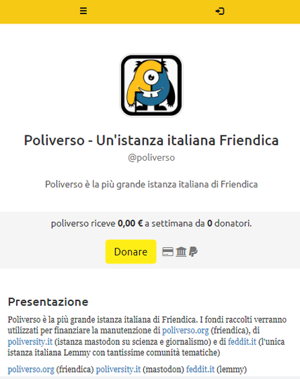 Schermata di Ko-Fi https://ko-fi.com/poliverso