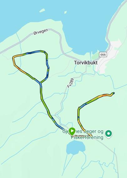 Screen shot of the map with the running route.