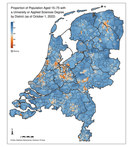 A map from tmap vignette