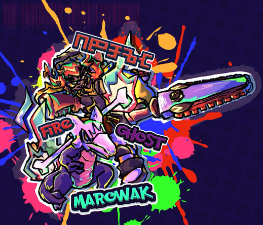 A full image of the rendered piece. It’s got crazy colors