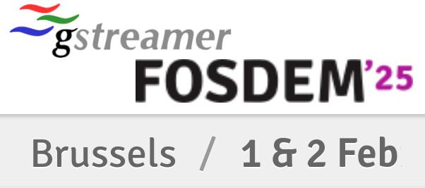 Mashup of GStreamer and FOSDEM '25 Logo