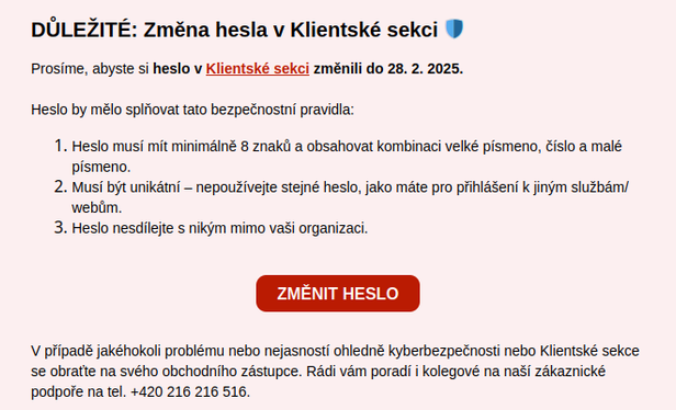 Zásilkovna? Změna hesla
