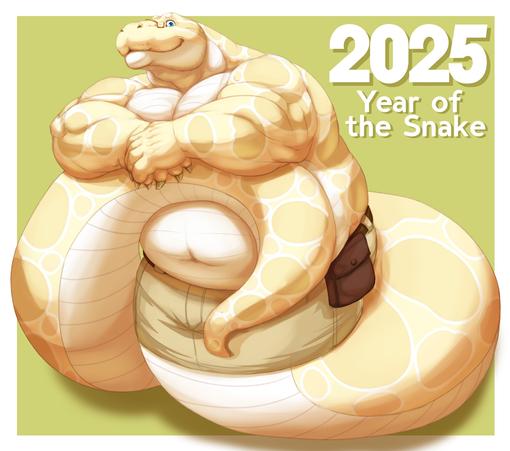 Happy Lunar New Year everyone~! Never thought I'd do a snake, but it is year of the snake so here is pudgy Ralph as a hefty boa "constrictor" (hehehe wink wink), because, you know, he loves hugs so much~ And yes he is wearing pants for modesty! #furry #furryart #anthroart #scalie #scaly