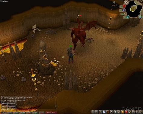 a player fighting a red demon