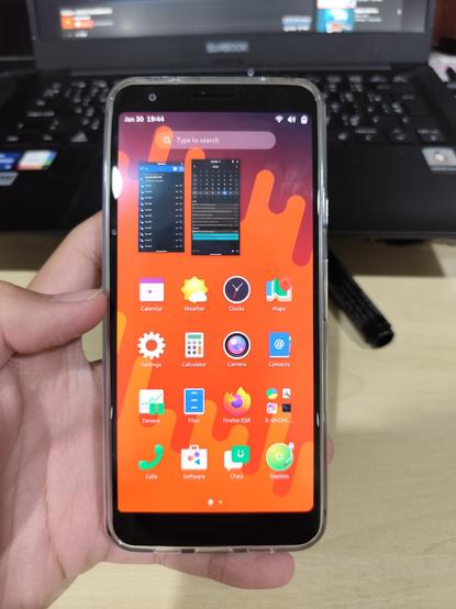 Image of a Google Pixel 3a running on postmarketOS.