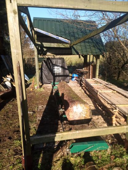 A new log on the mill bed.