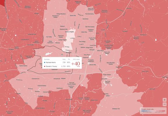 screen shot - 2024 voting election map - Cookeville, TN