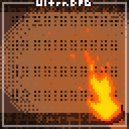 Pixel art of a torch lighting a wall in a cave revealing a message written in braille.