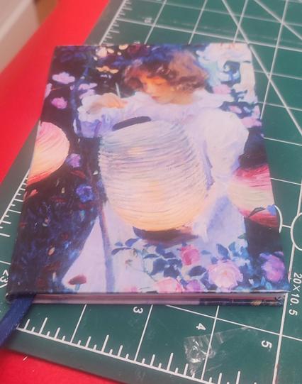 Small handmade notebook with as cover a part of   John Singer Sargent,  painting: "Carnation, Lily, Lily, Rose"