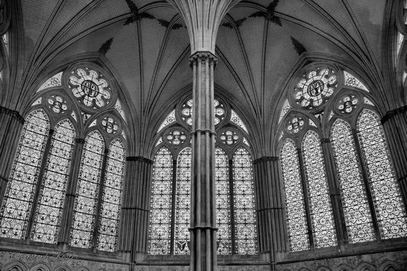 church windows in Magna Carta Libertatum (monochrome)