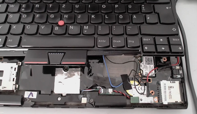 screenshot of video showing open case of thinkpad where a usb port is to be fitted