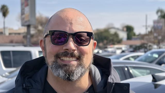 TK Bay wearing the Vuzix Z100 Smart Glasses.