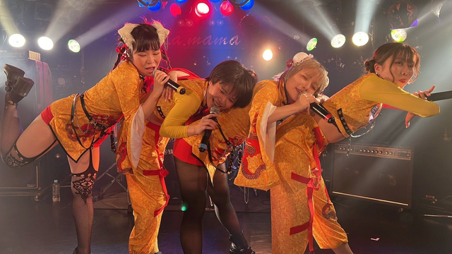PoppyGRP and Nantyara Idol in yellow Chinese outfits.