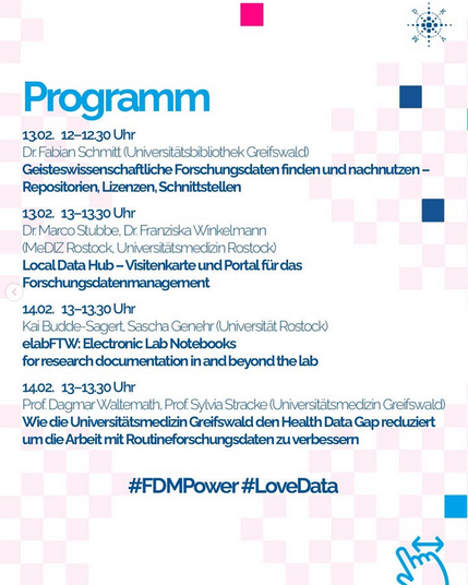 Programm: https://www.ub.uni-rostock.de/wissenschaftliche-services/forschungsdaten/veranstaltungen/lovedataweek-2025/