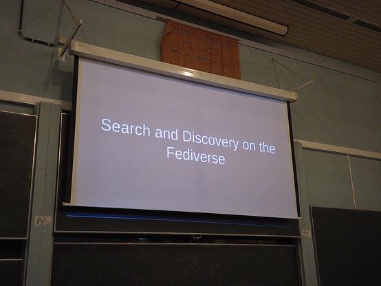 Title slide of the talk "Search and Discovery on the Fediverse"