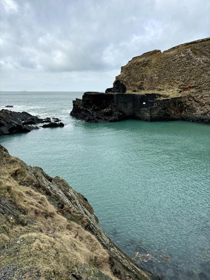 Remains of a flooded slate quarry known as the blue lagoon