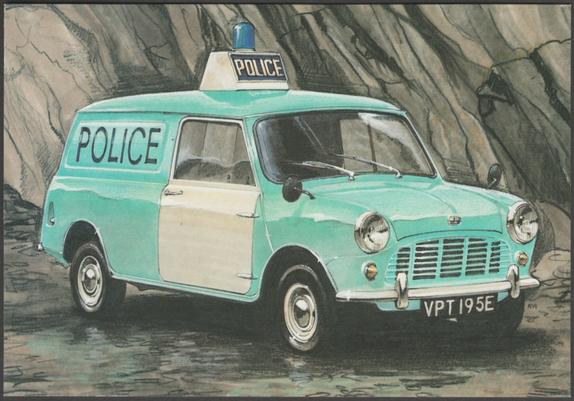 Printed colour postcard showing a view of a Police Minivan.
Published by Golden Era, No GP 028, 1994.
Postally unused.
Near mint condition.