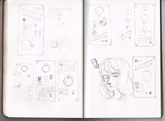 Concept sketches of the nixie amplifier