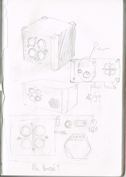 Concept sketches of the nixie clock