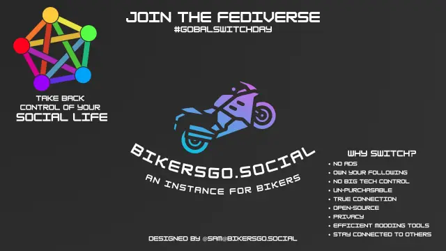 Join the Fediverse
BikersGo.Social
An Instance for Bikers