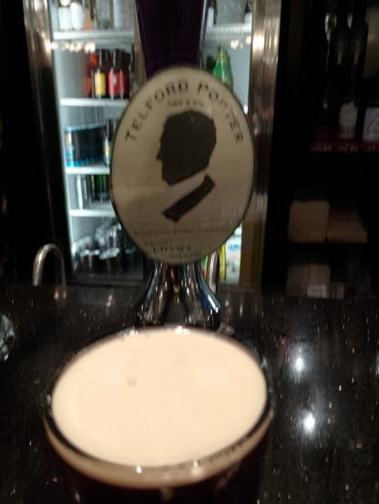 A half of Conwy Telford Porter & pumpclip in the Central Hotel, Shotton, North Wales