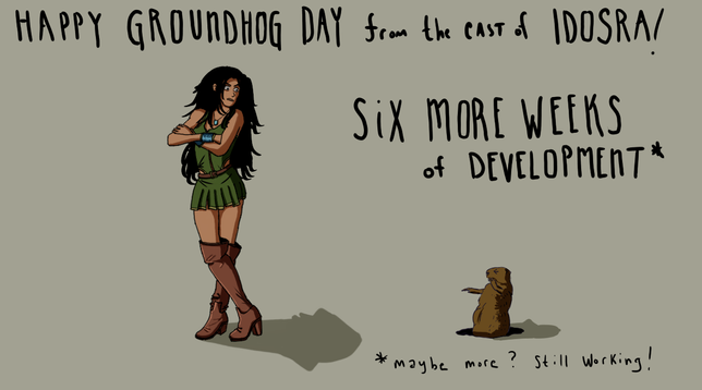 A groundhog laughing at Marika