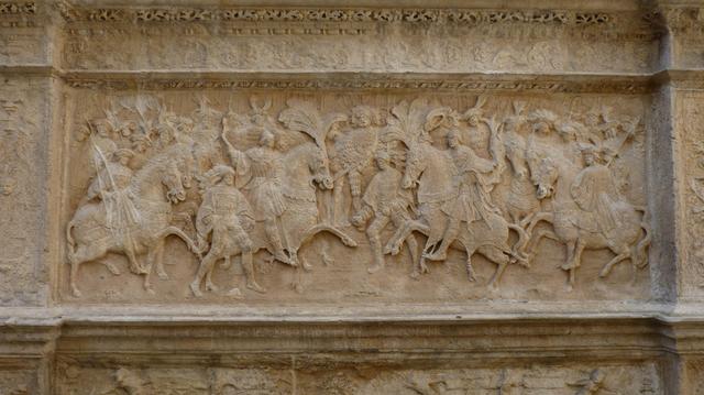 decorative architectural panel, in bas relief.