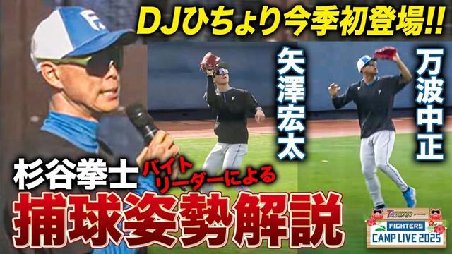 【待望】今季初DJひちょり！外野ノックの模様を杉谷拳士＆増井浩俊が解説＜2/2ファイターズ春季キャンプ2025＞