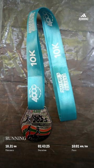 10k finisher meda for the 7-Elevee run series