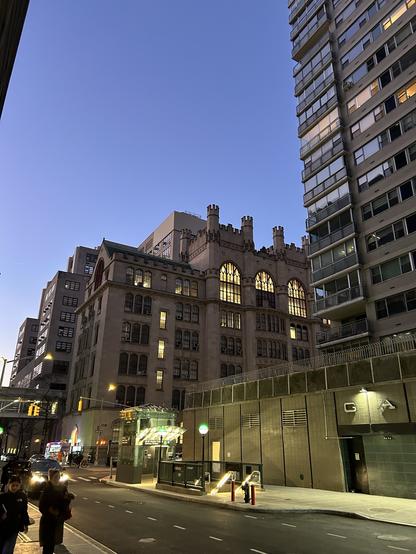 The light on the top of the hunter college building