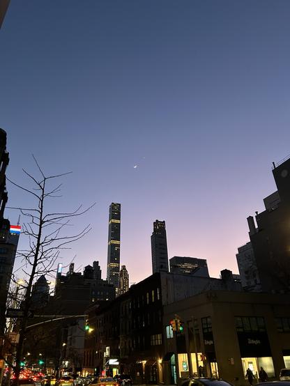 The moon and planet Venus