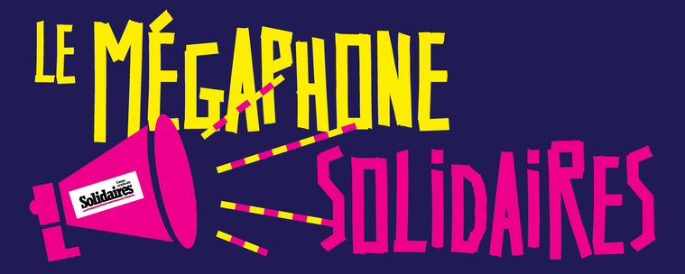 Logo de la chaîne Twitch où il est écrit : le Mégaphone Solidaires