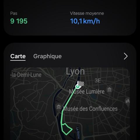 trace GPS de la course à pied à Lyon