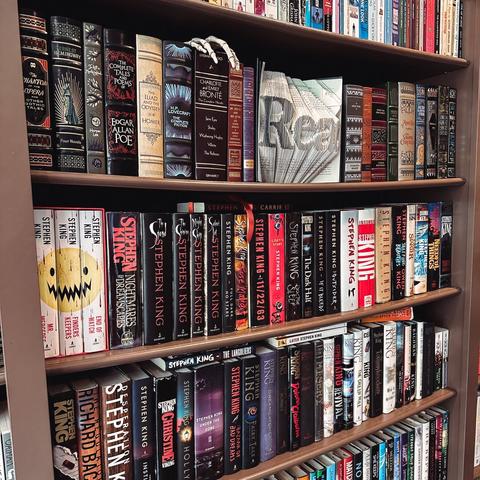 Photo of bookshelves.