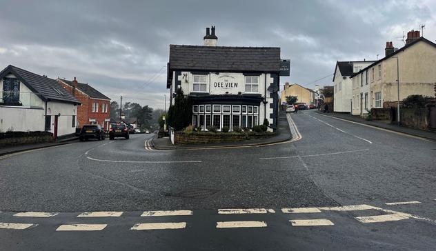 Loved how this pub was on a corner, opposite a junction, and the road went around it.