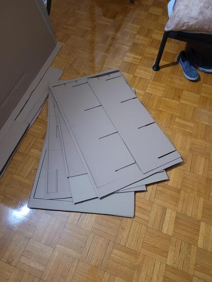 Laser-cut pieces of cardboard