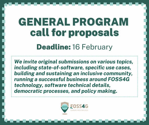 An announcement poster for a general program call for proposals with a deadline on 16 February.
