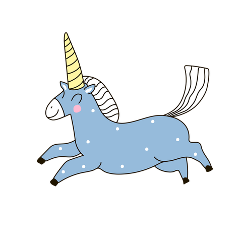 Ein fröhliches blaues, hüpfendes Einhorn. Gezeichnet. Es sieht fröhlich aus.
Hier lizenzfrei von Pixabay gezogen: https://pixabay.com/de/illustrations/einhorn-fantasie-gekritzel-pferd-5939500/